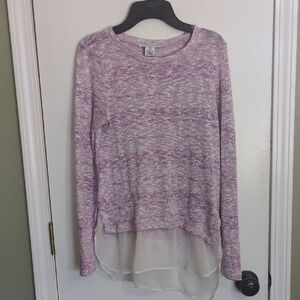 Liz Claiborne Women's Purple Sweater Top With Layered-look